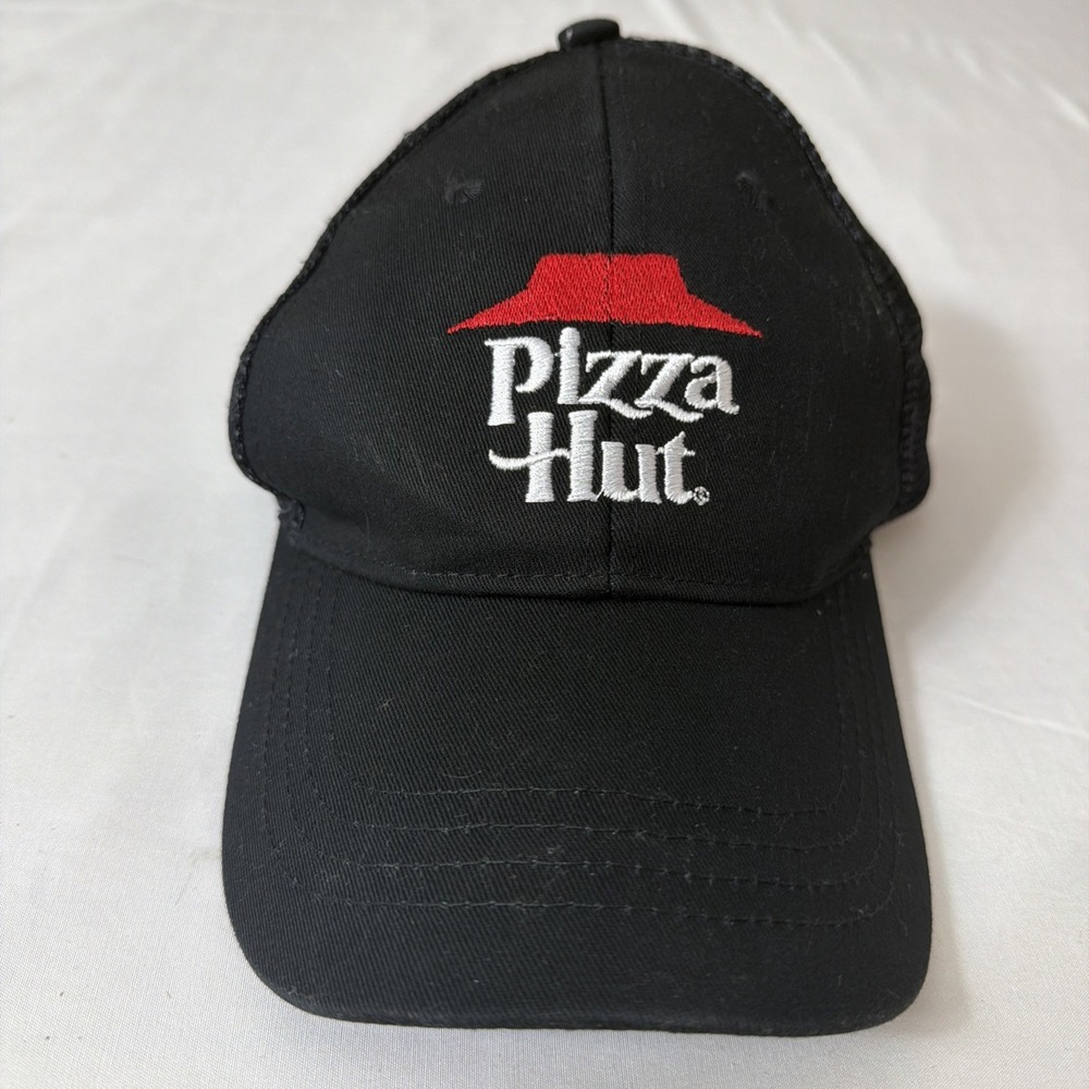 PIZZA HUT Logo Mesh Black Baseball‎ Hat Employee HALLOWEEN Adjustable Costume